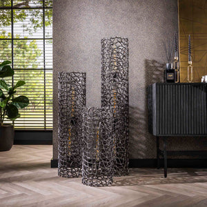 Vloerlamp Zwart-Nikkel - 25x25x122 cm