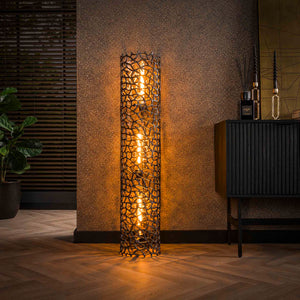 Vloerlamp Zwart-Nikkel - 25x25x122 cm