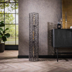 Vloerlamp Zwart-Nikkel - 25x25x122 cm