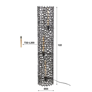 Vloerlamp Zwart-Nikkel - 25x25x122 cm