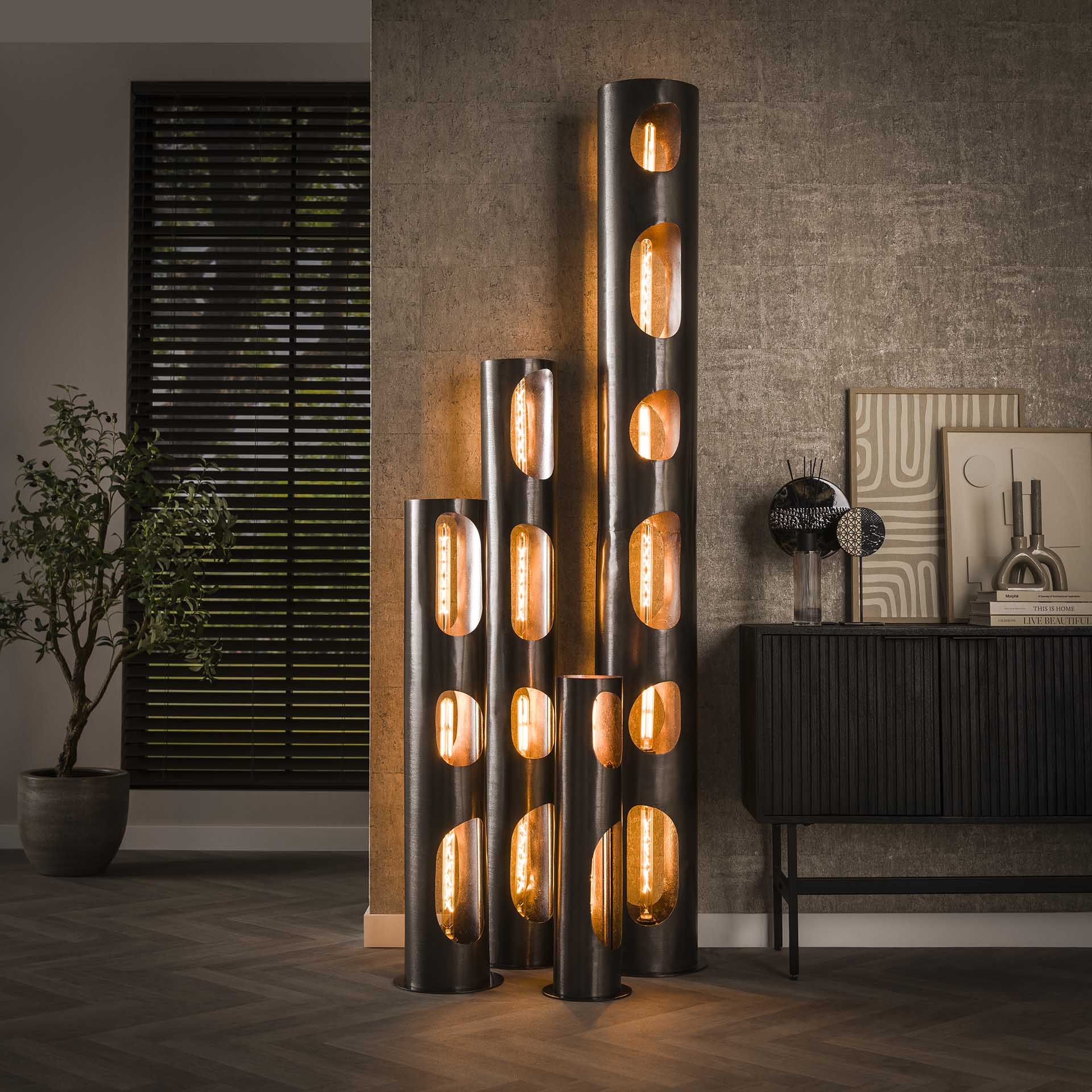 Vloerlamp Cilindervorm - Set van 4