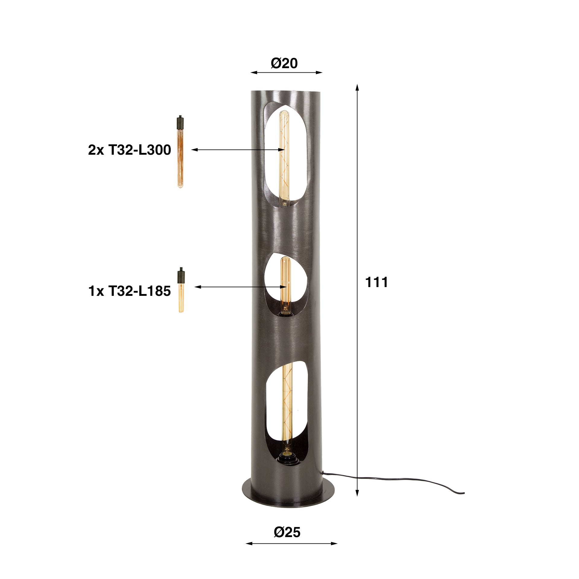 Vloerlamp Cilindervorm - Set van 4