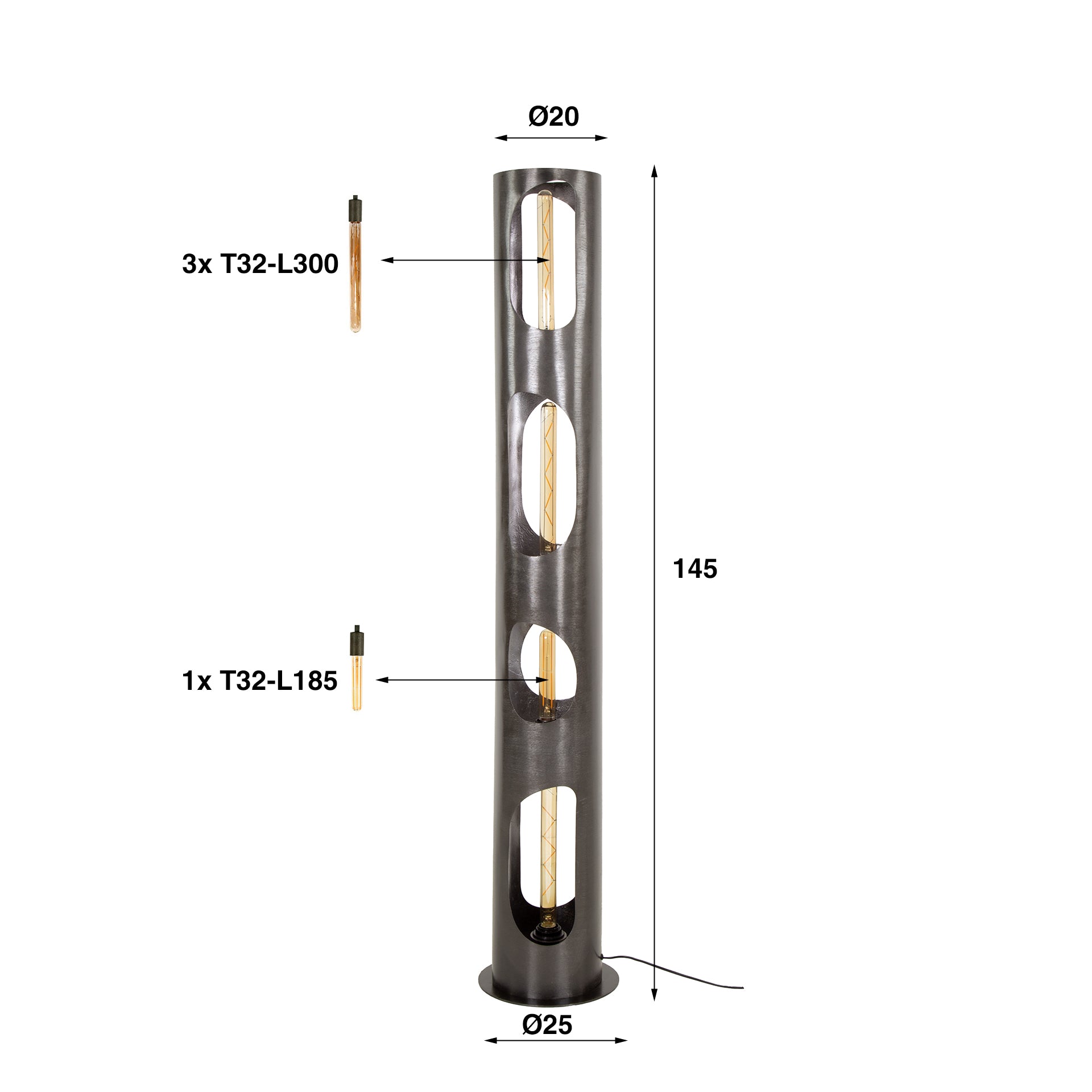 Vloerlamp Organic Cylinder XL