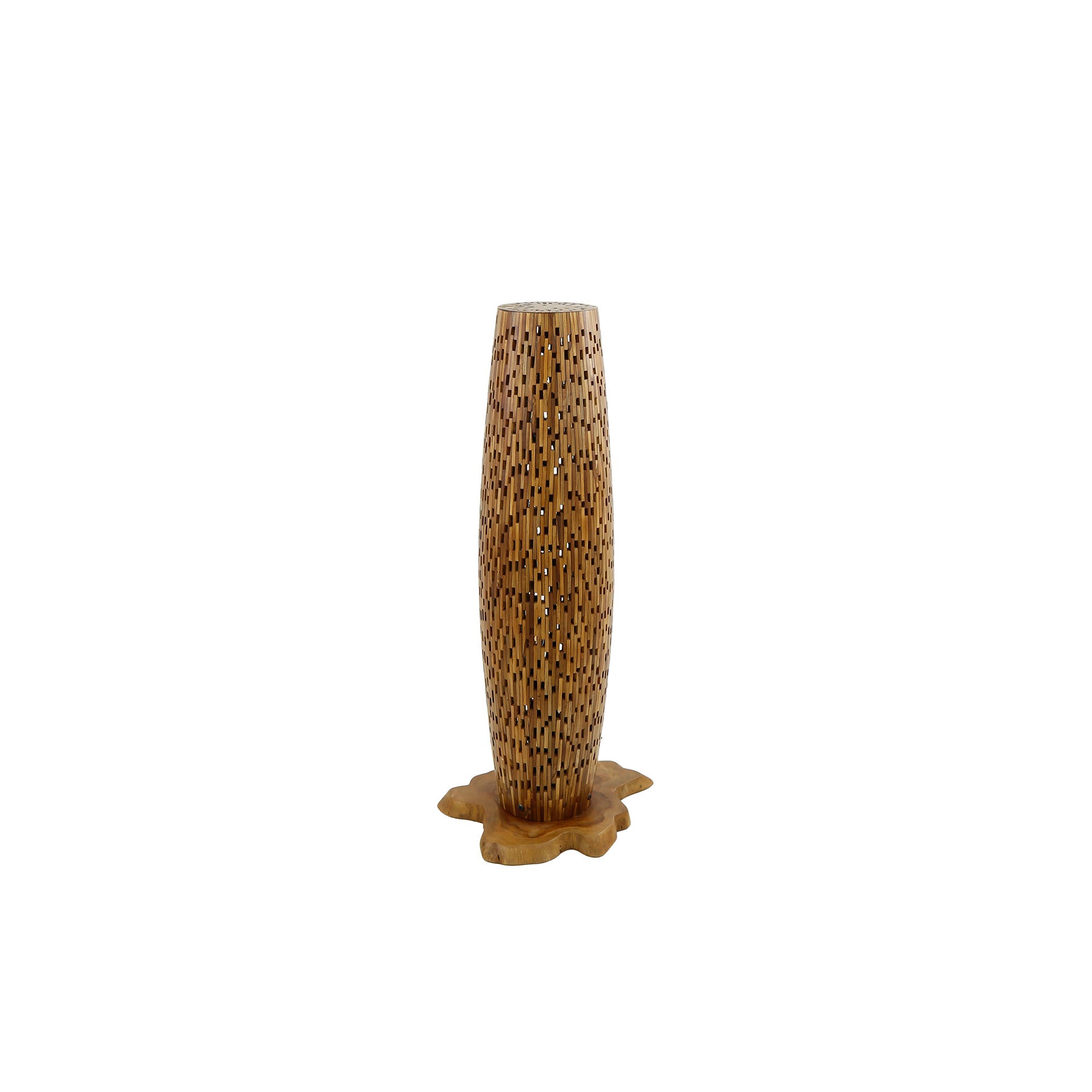 Vloerlamp massief gerecycled teakhout