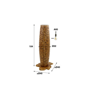 Vloerlamp massief gerecycled teakhout