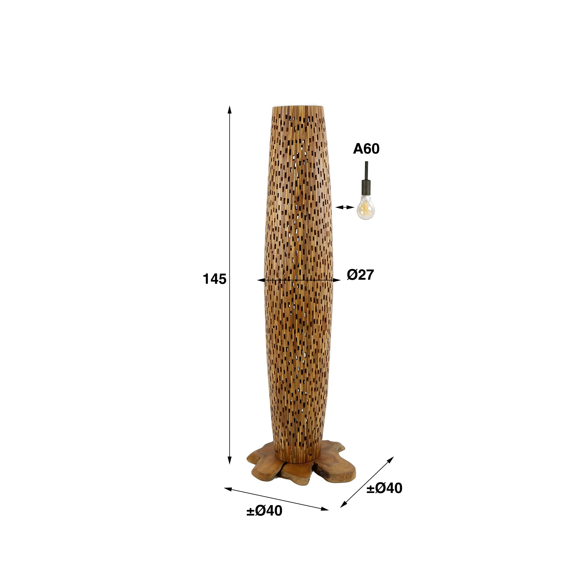Vloerlamp Teak Wood