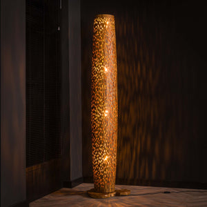 Vloerlamp gerecycled teakhout