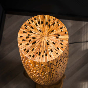 Vloerlamp gerecycled teakhout