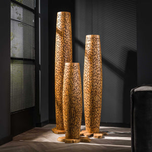 Vloerlamp gerecycled teakhout