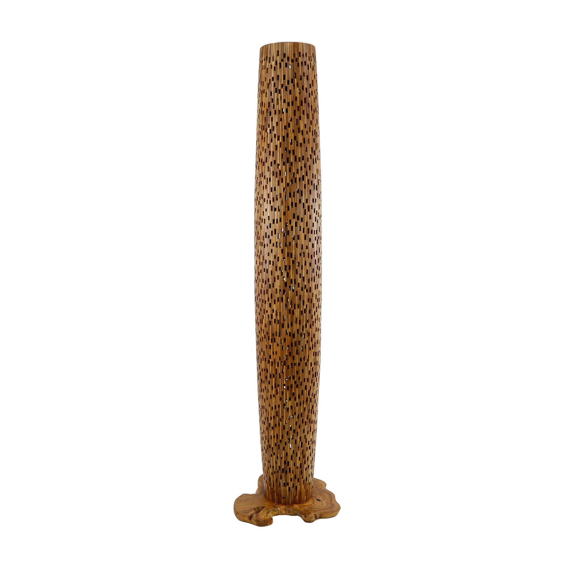 Vloerlamp gerecycled teakhout