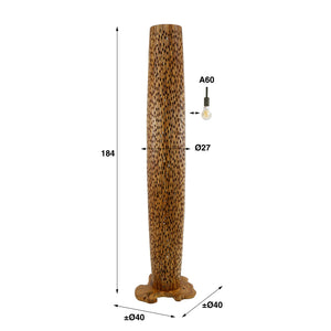 Vloerlamp gerecycled teakhout