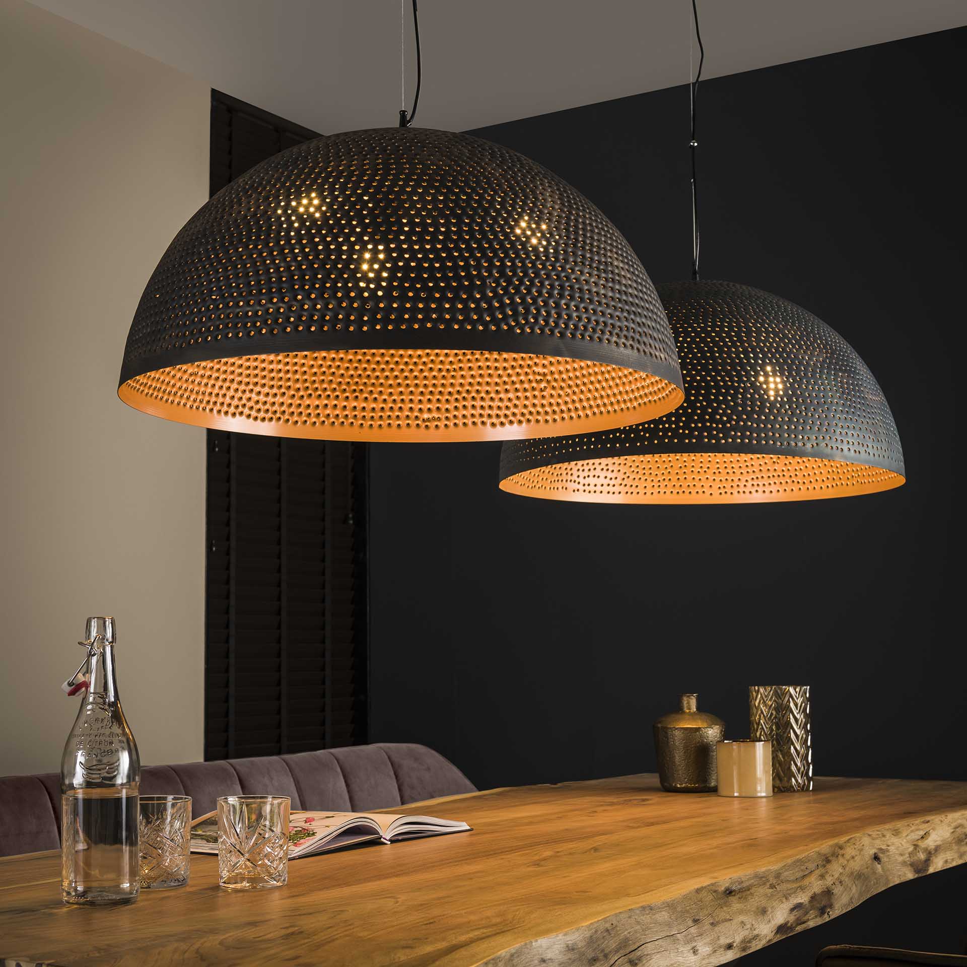 Hanglamp met Perforaties - Zwartbruin