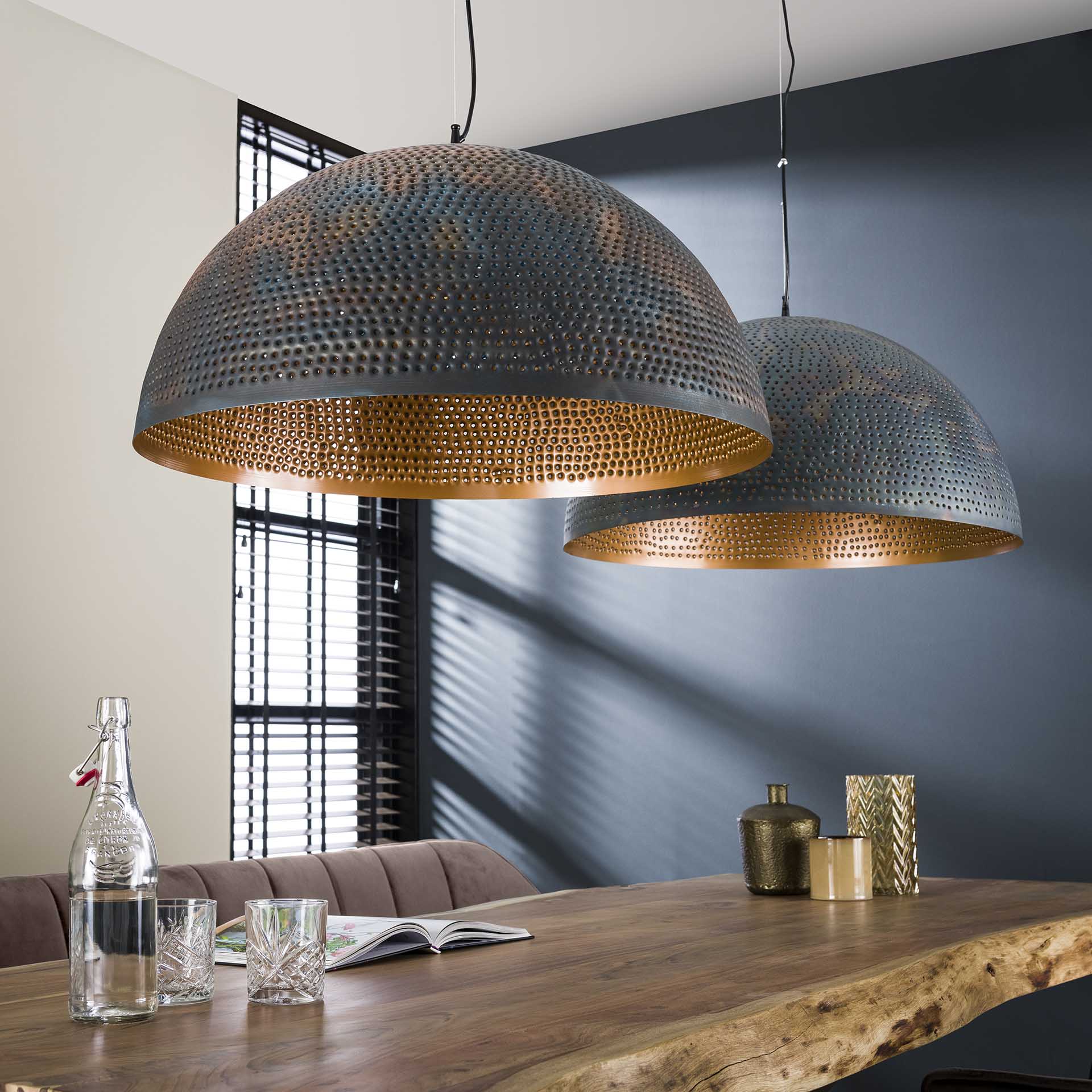 Hanglamp met Perforaties - Zwartbruin
