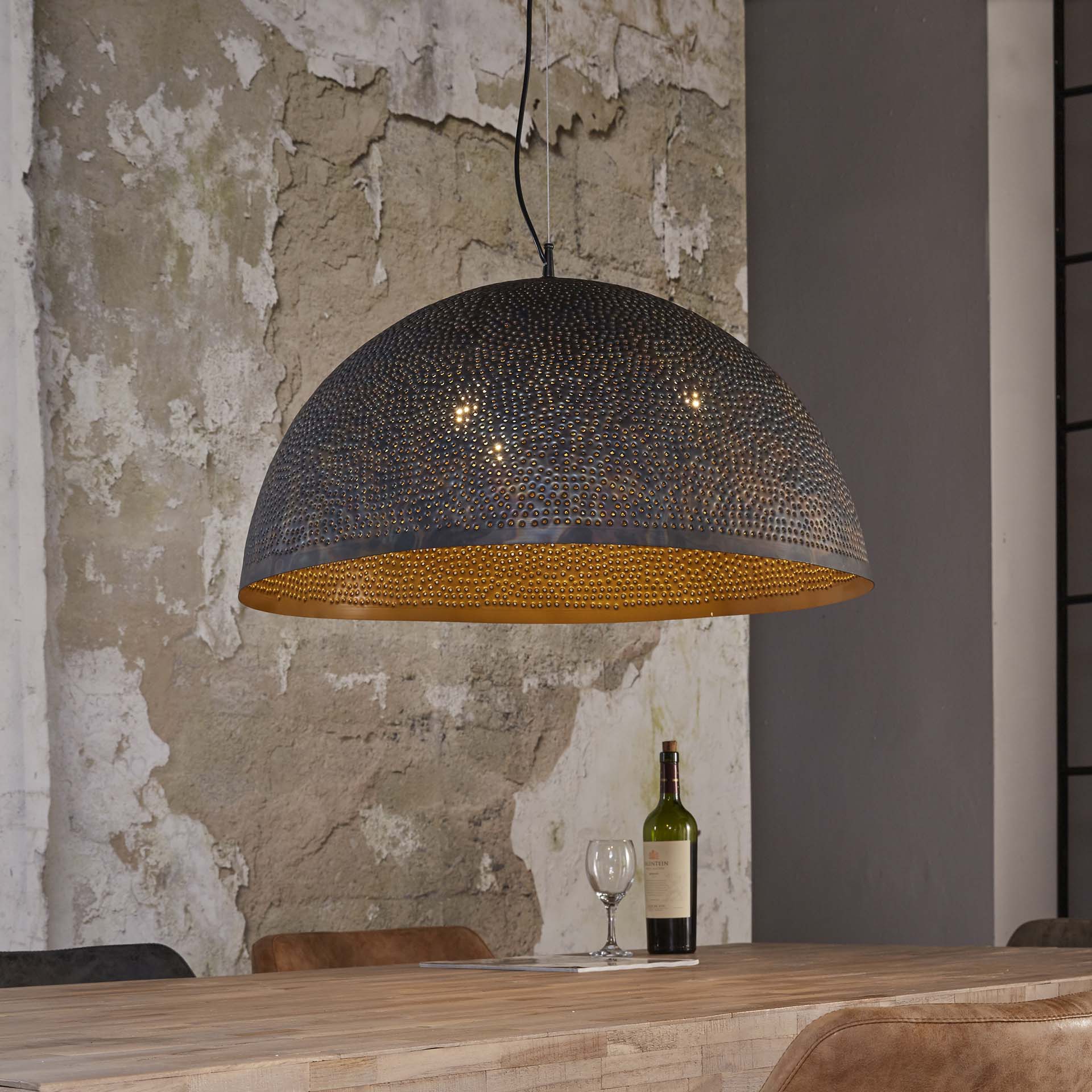 Hanglamp met Perforaties - Zwartbruin