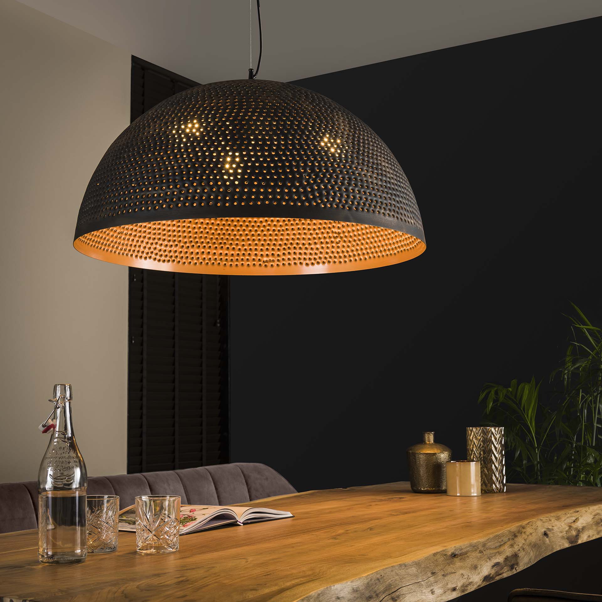 Hanglamp met Perforaties - Zwartbruin