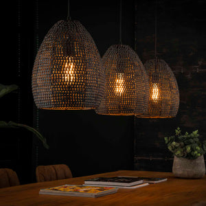 Hanglamp - 3 ovale kappen - Verstelbaar