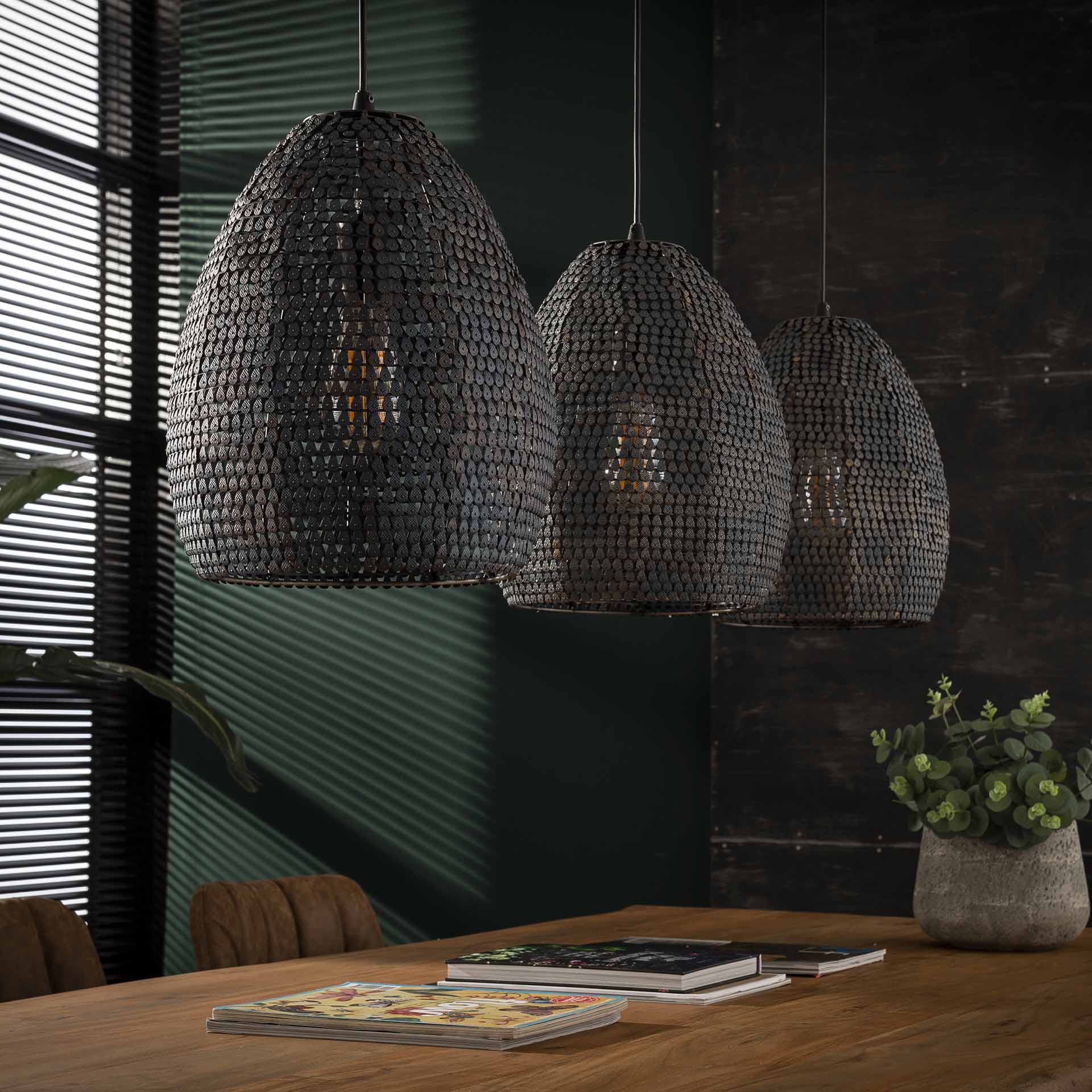 Hanglamp - 3 ovale kappen - Verstelbaar