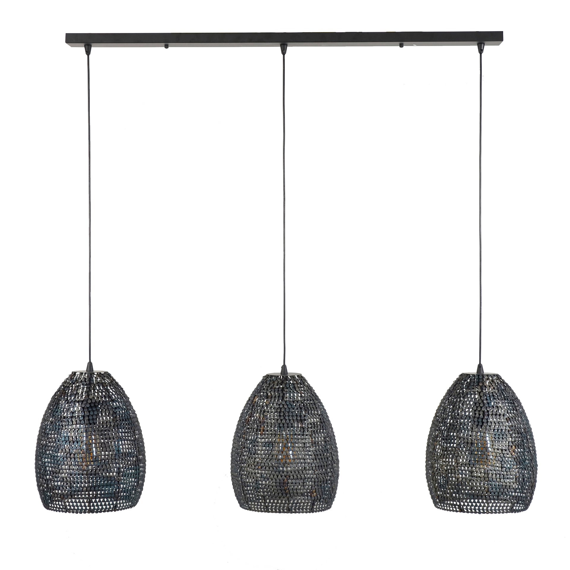 Hanglamp - 3 ovale kappen - Verstelbaar