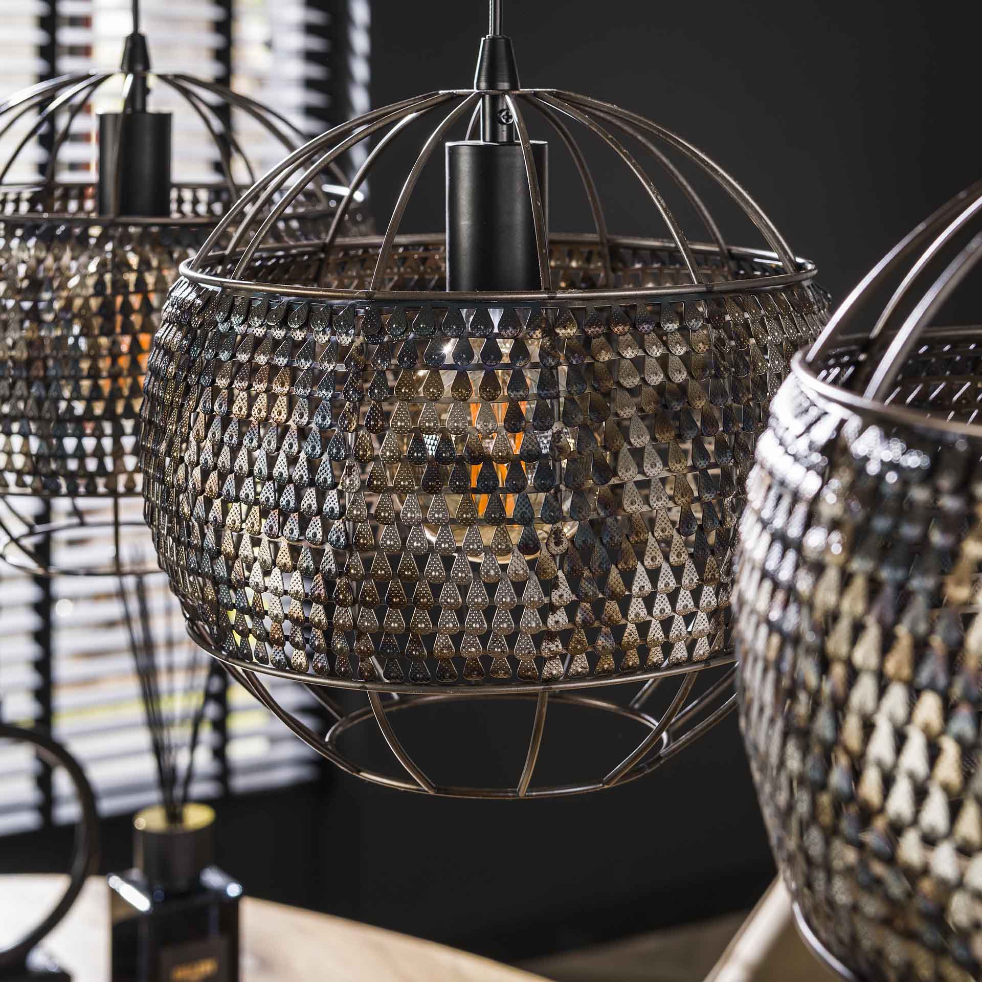 Hanglamp 3L burned zwartbruin