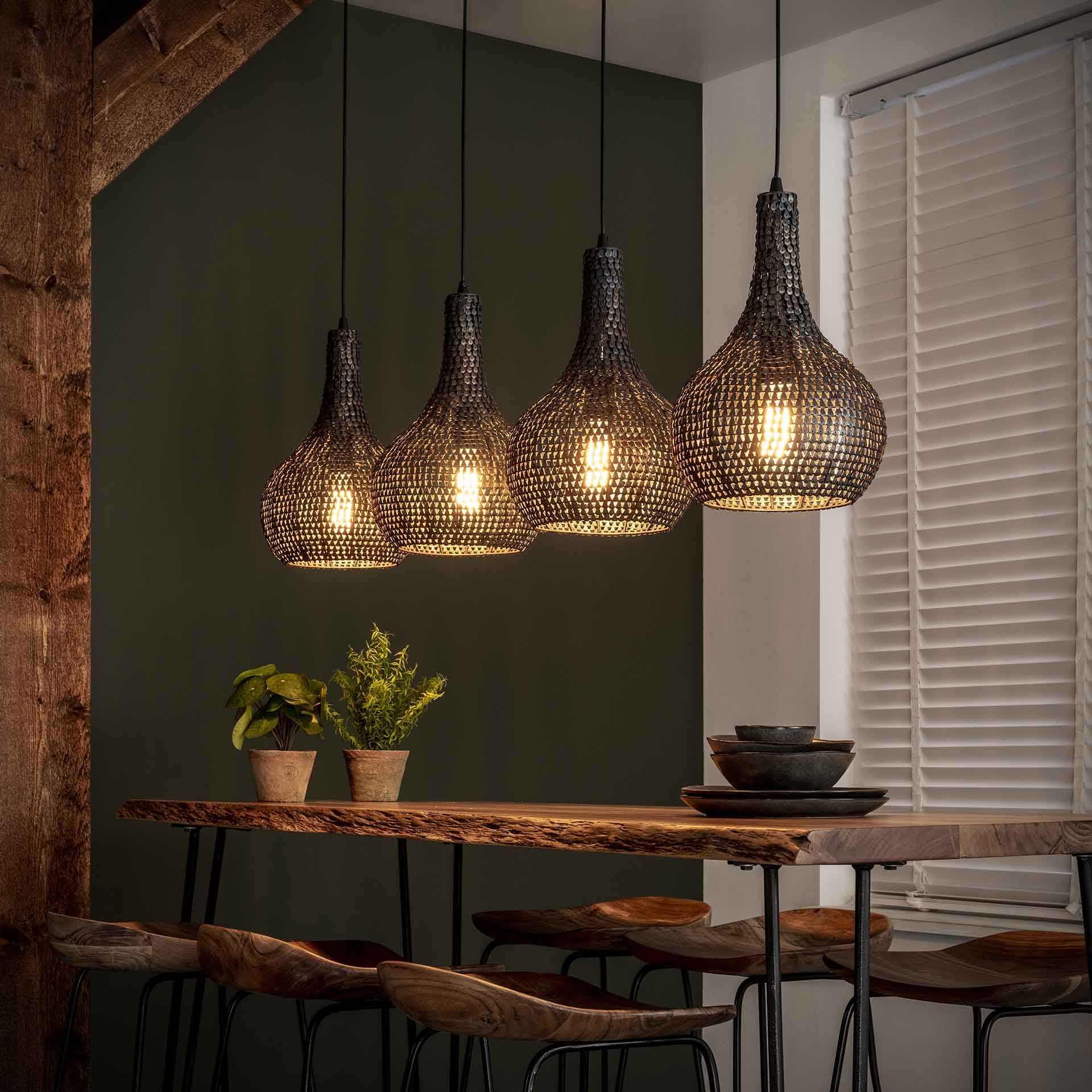 Hanglamp 4L kegelvormig