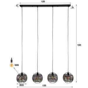 Hanglamp Vierkante Kappen