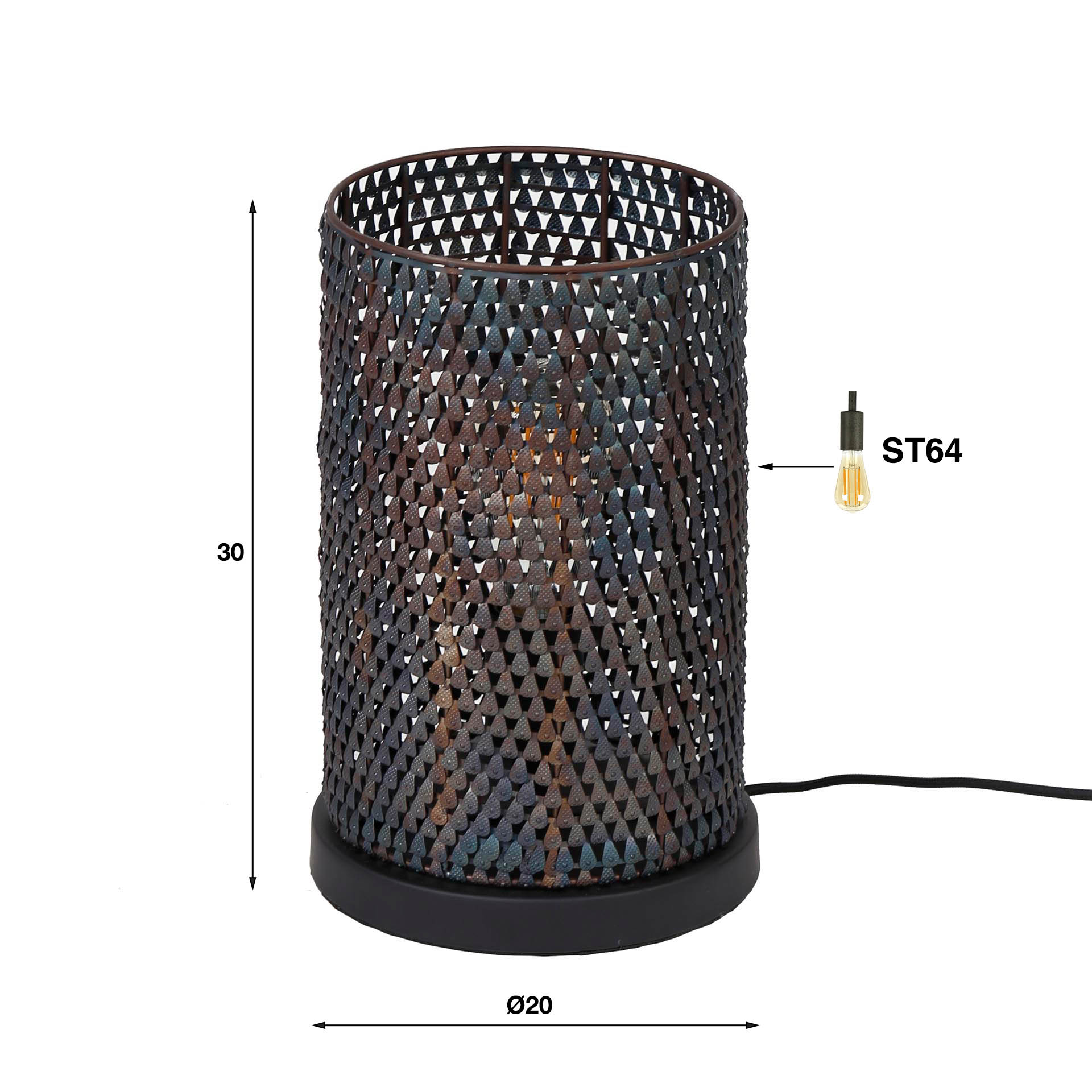 Tafellamp Burned Finish