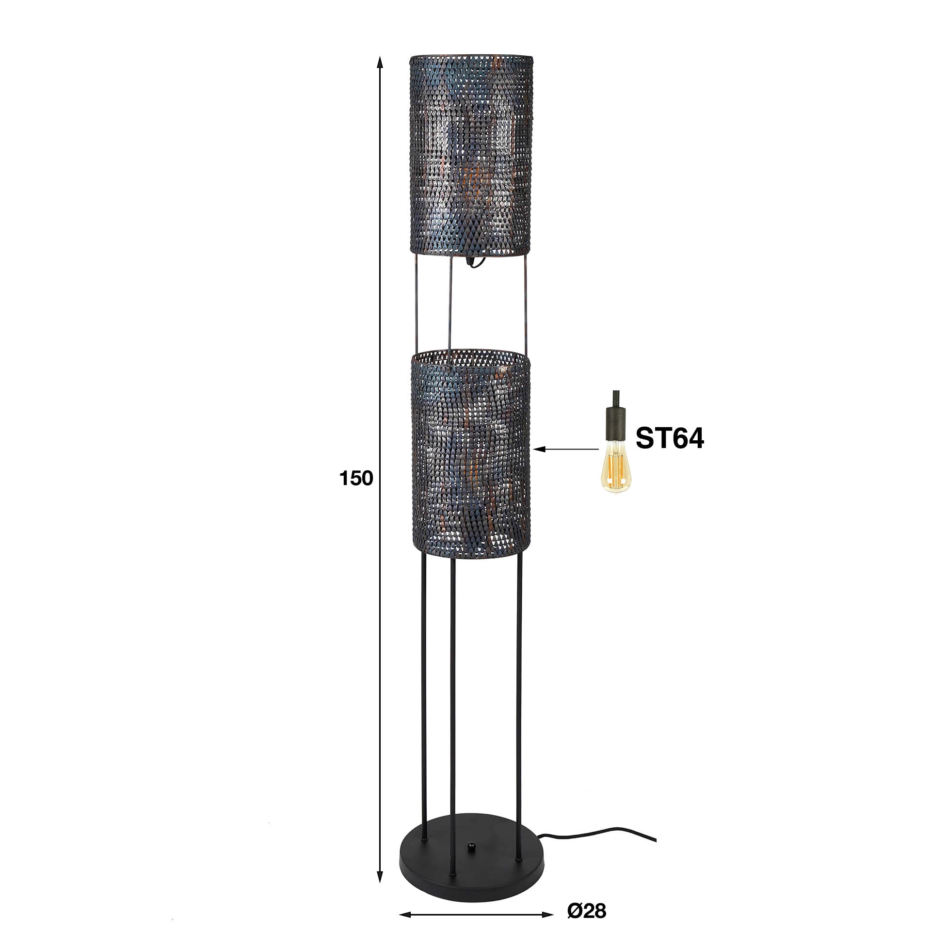 Vloerlamp Burned Finish