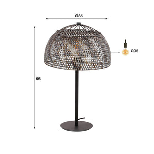 Tafellamp Ø35 zwart/bruin
