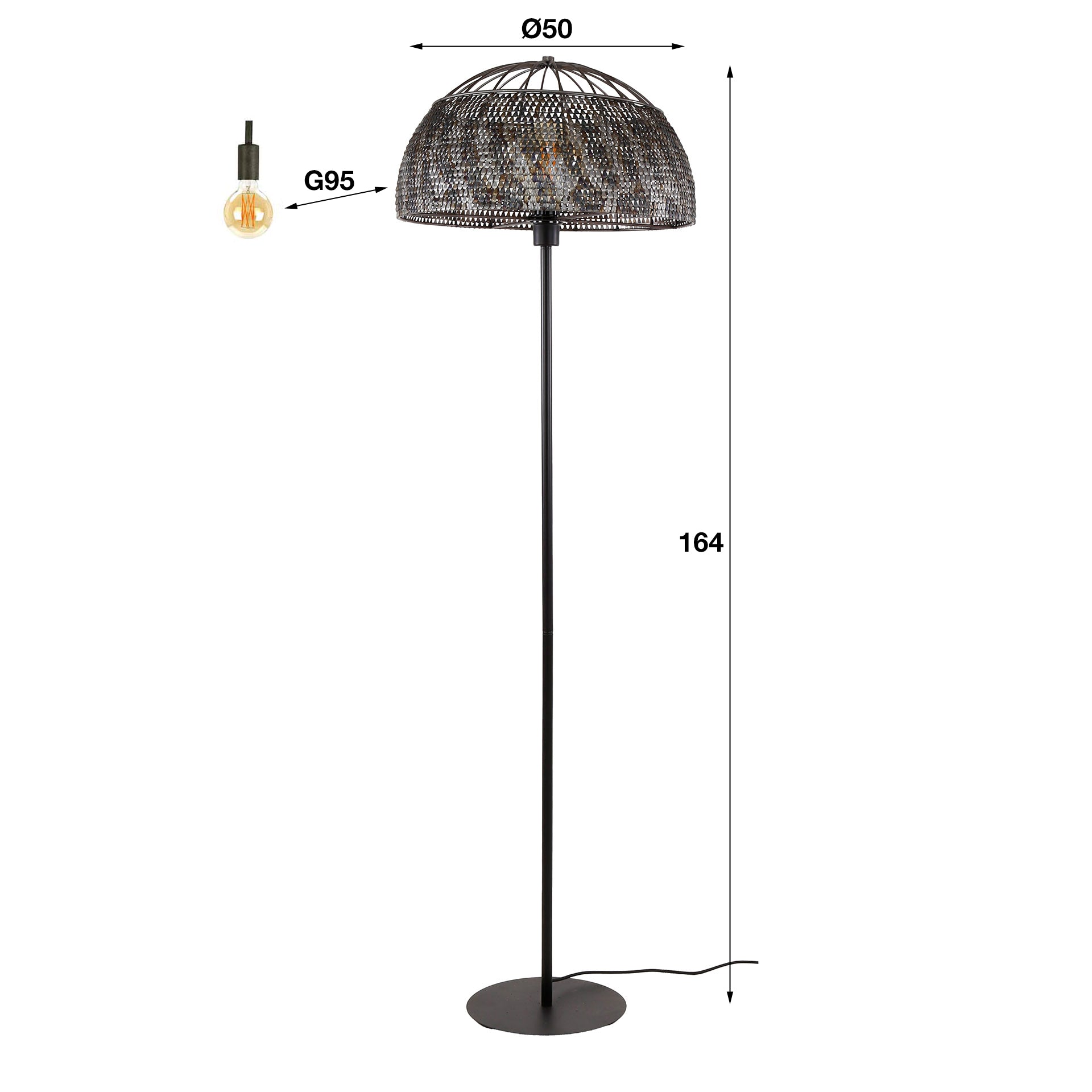 Vloerlamp Metalen Kap