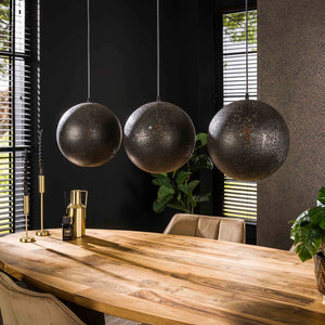 Hanglamp Mat Artic Zwart - 3 Lampschermen