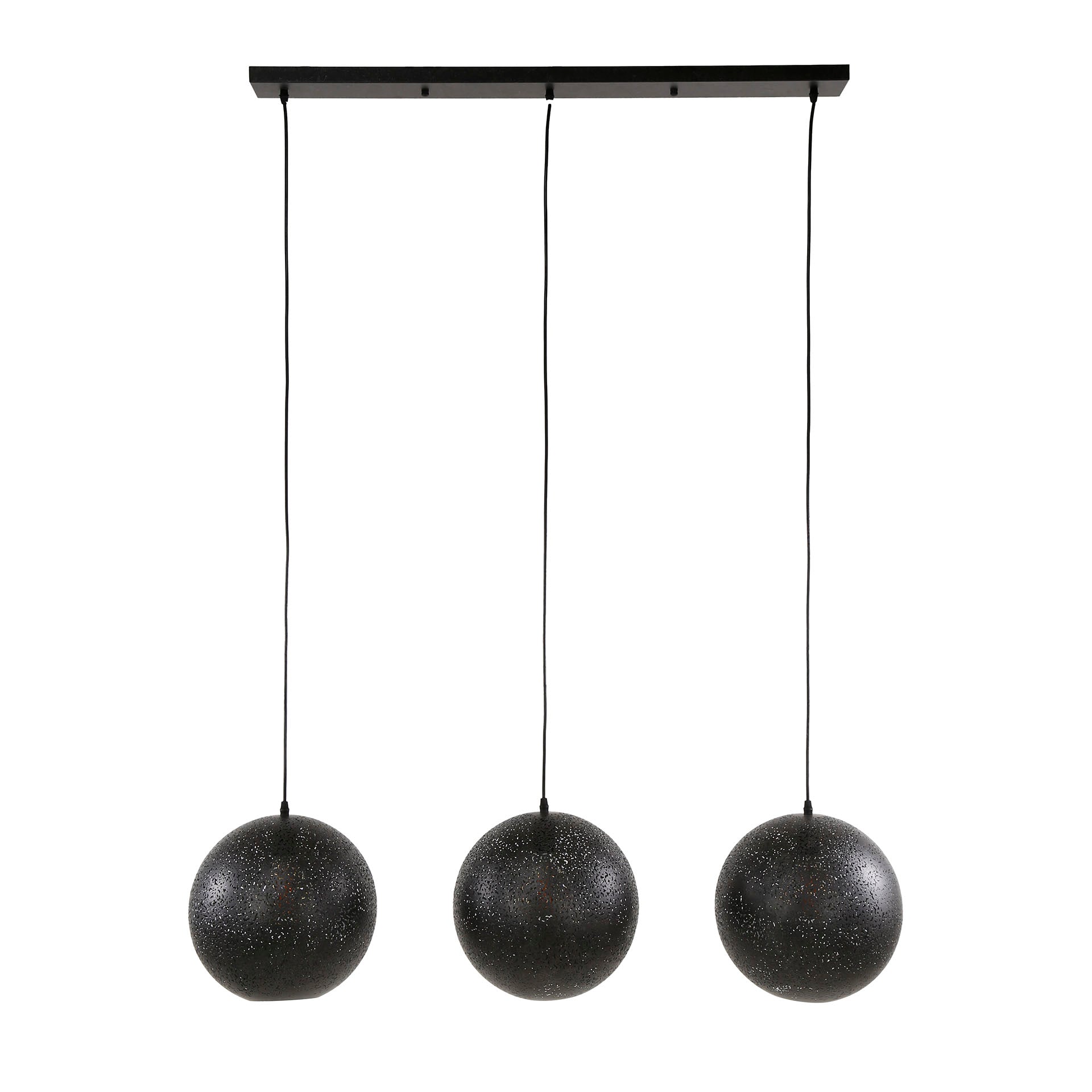 Hanglamp Mat Artic Zwart - 3 Lampschermen