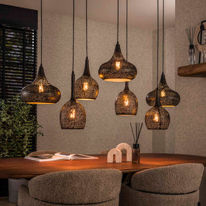 Hanglamp Artic Zwart - 7 Lichtpunten