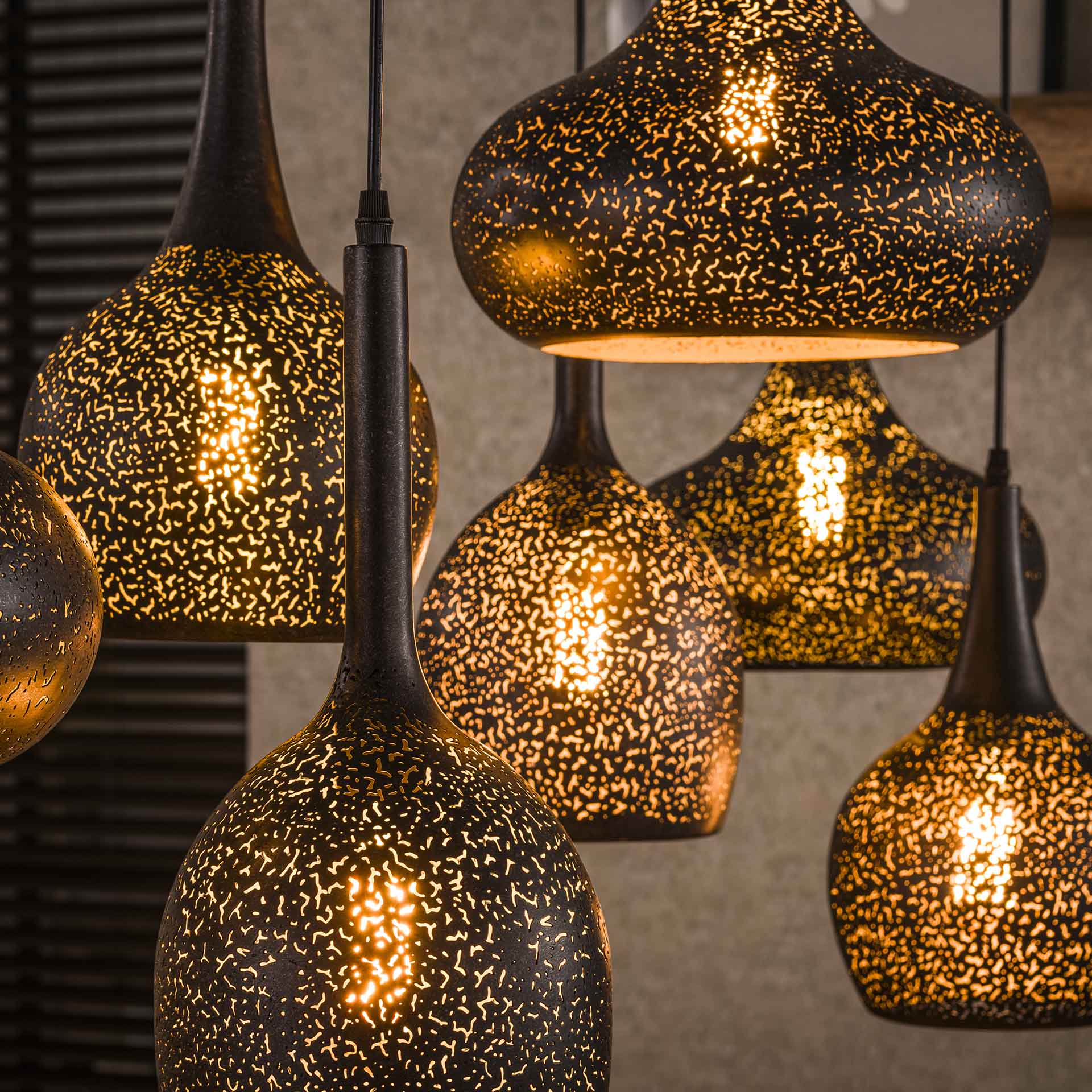 Hanglamp Artic Zwart - 7 Lichtpunten