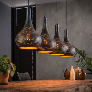 Hanglamp 4L met kegelvormige lampenkappen