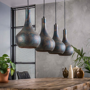 Hanglamp 4L met kegelvormige lampenkappen