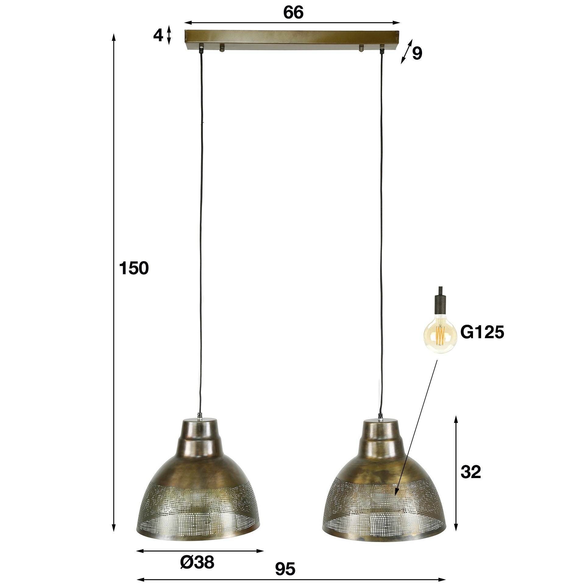 Hanglamp Antiek Brons