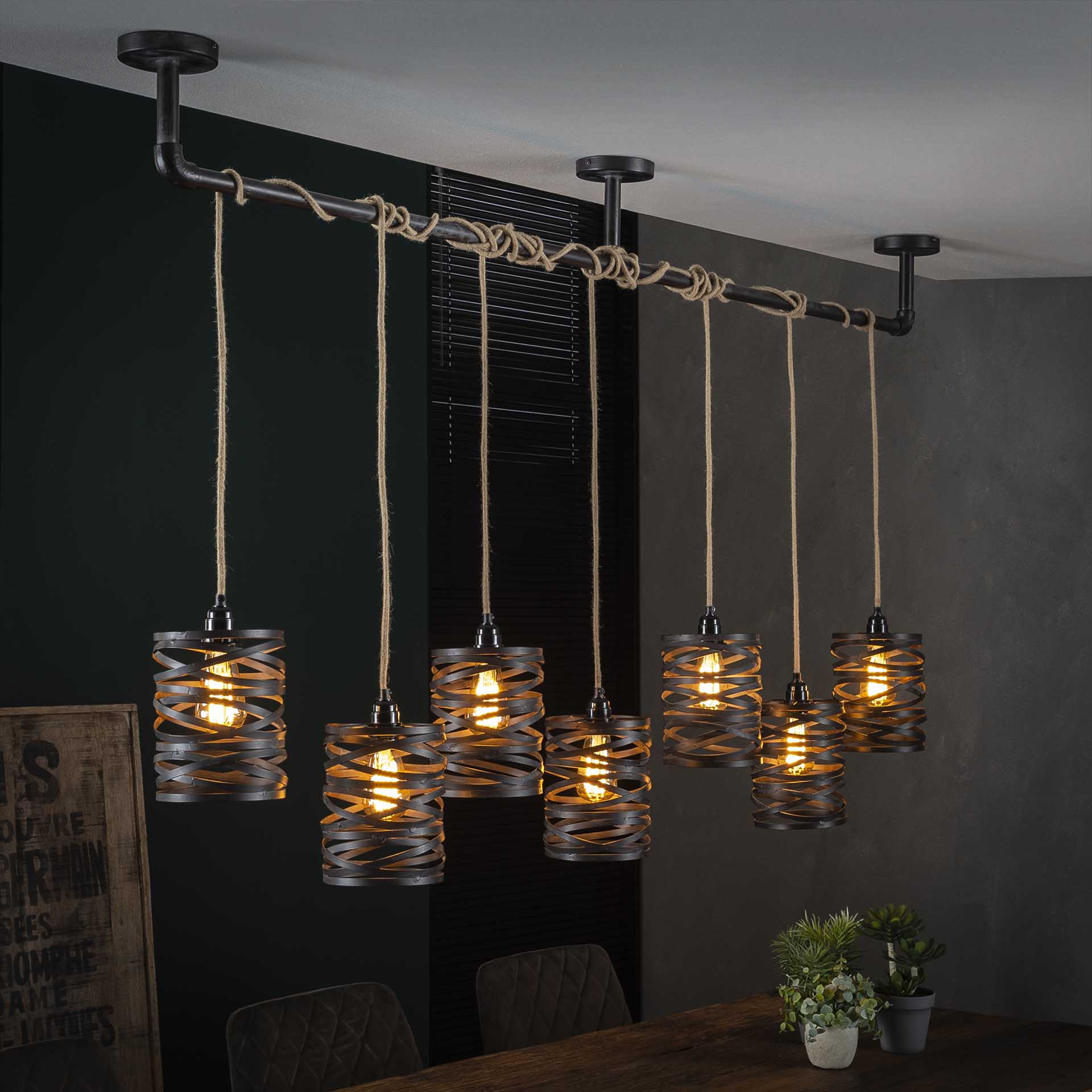 Hanglamp 7L gedraaid - Slate Grey