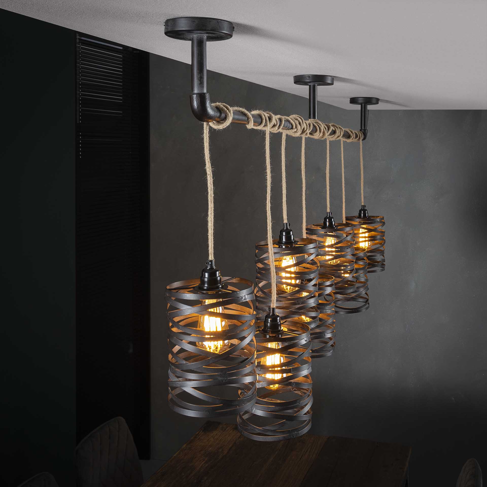 Hanglamp 7L gedraaid - Slate Grey