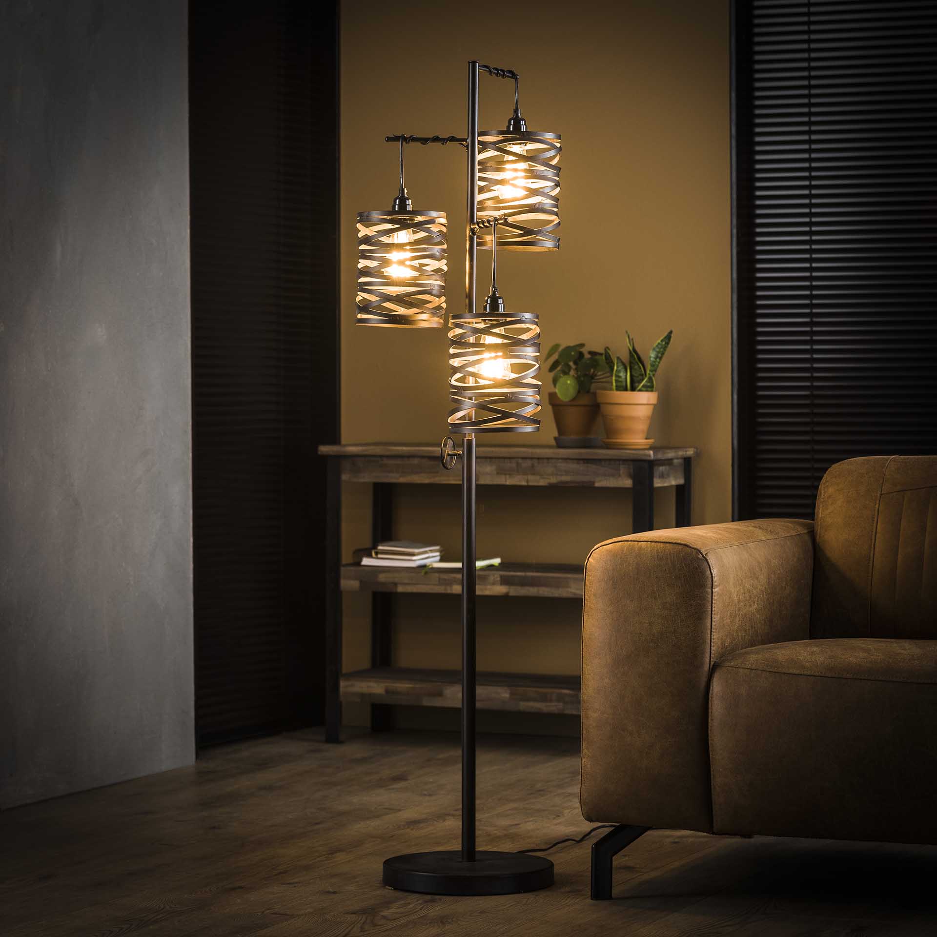 Vloerlamp Spindle - 3 kappen
