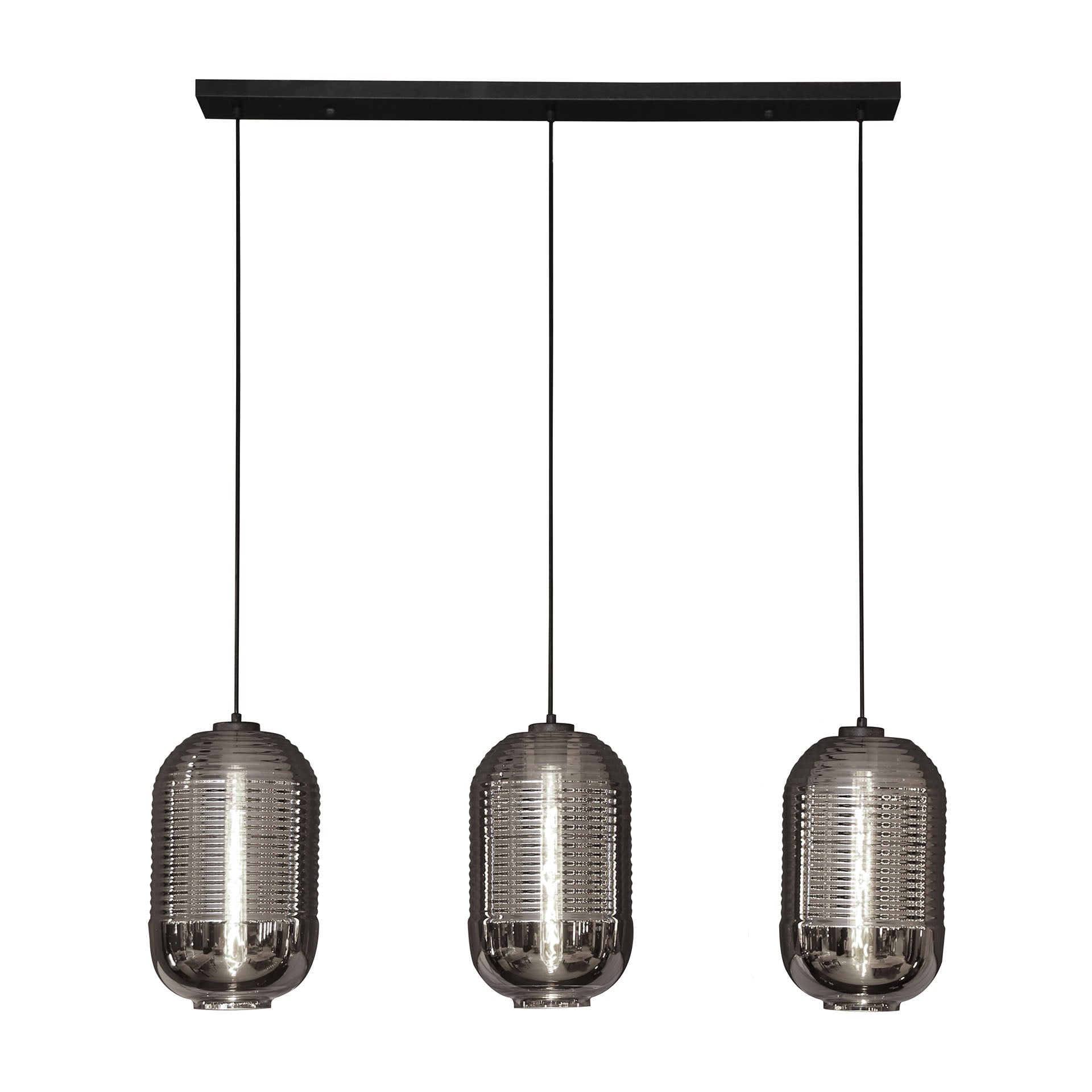 Hanglamp 3L Chroomglas