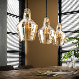 Hanglamp 3L Kegelvormig Amber
