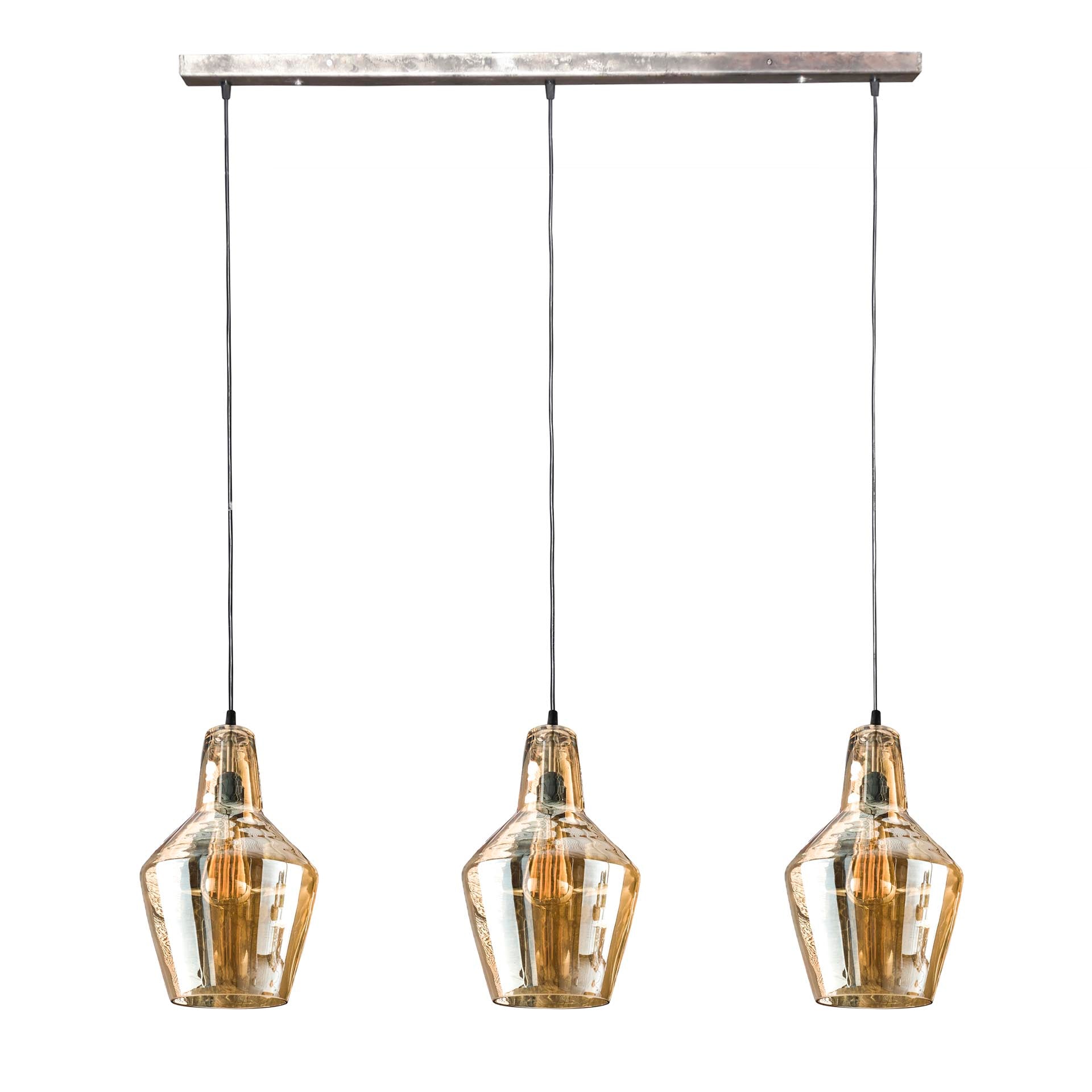 Hanglamp 3L Kegelvormig Amber