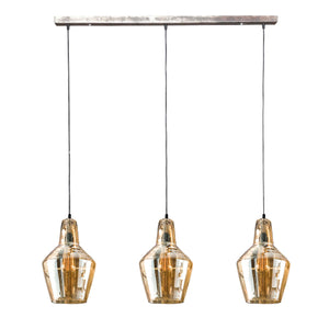 Hanglamp 3L Kegelvormig Amber