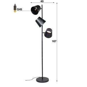 Vloerlamp 3L Charcoal
