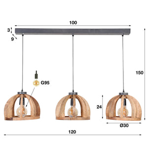 Hanglamp Mangohout 3L