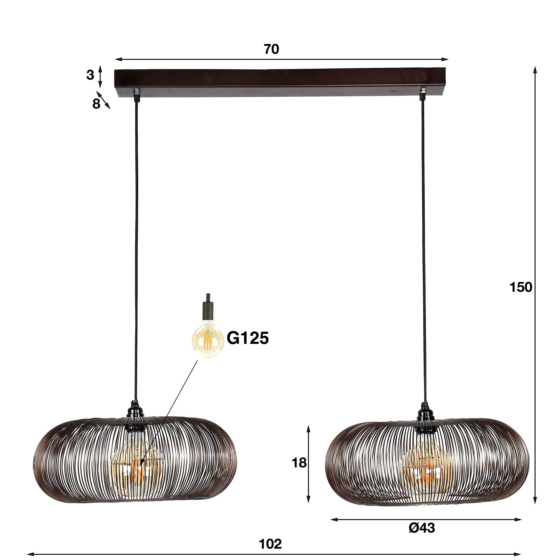 Hanglamp Copper Twist
