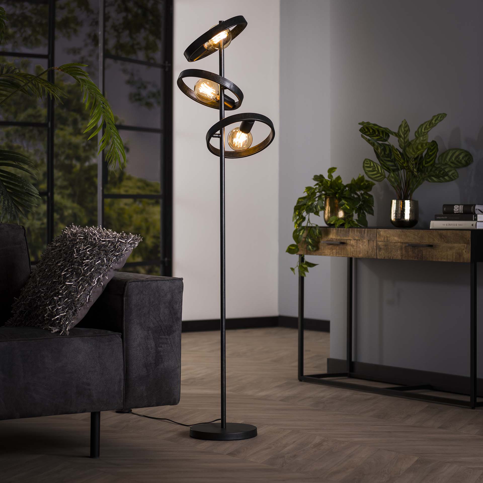 Vloerlamp Hover - 3 Lichts charcoal