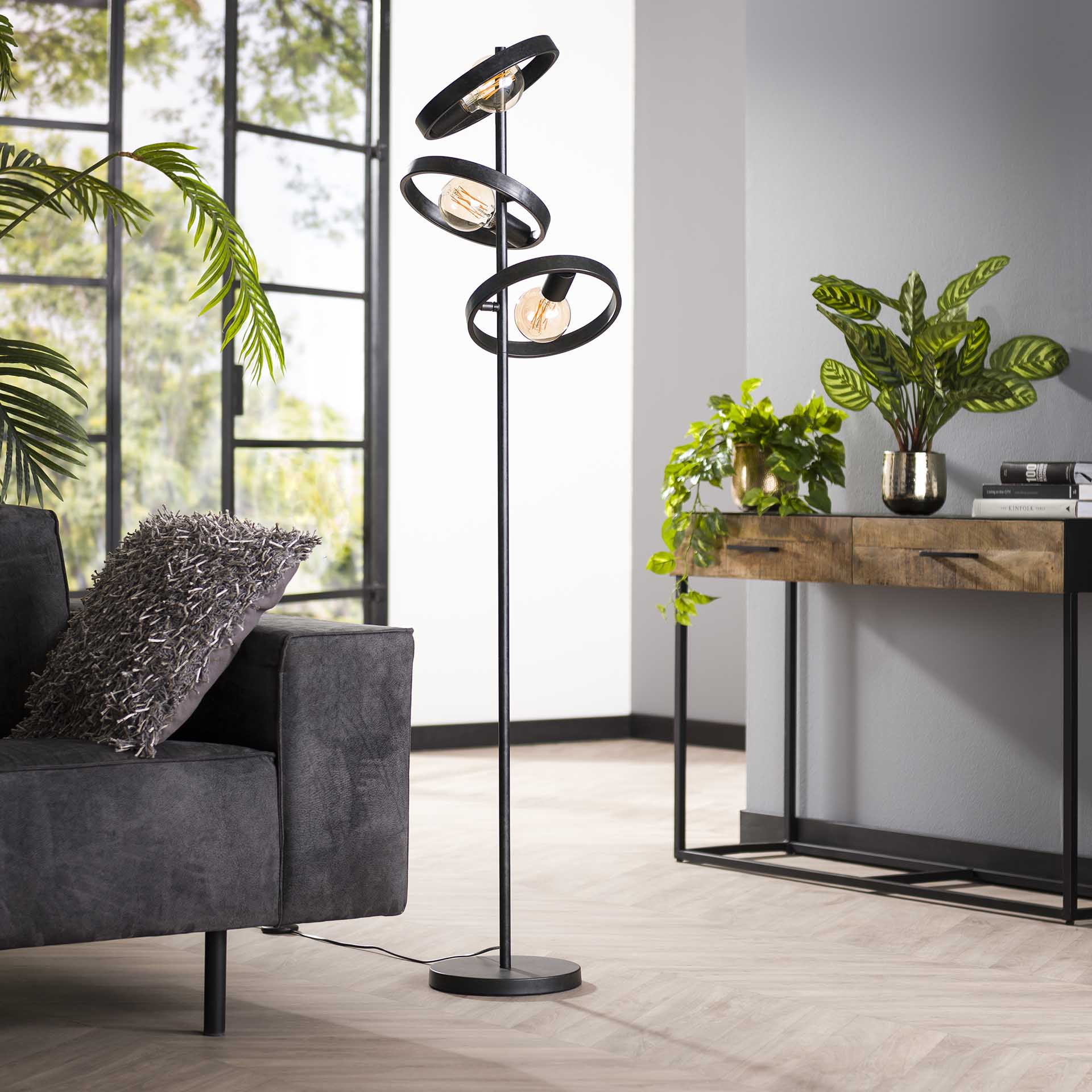 Vloerlamp Hover - 3 Lichts charcoal