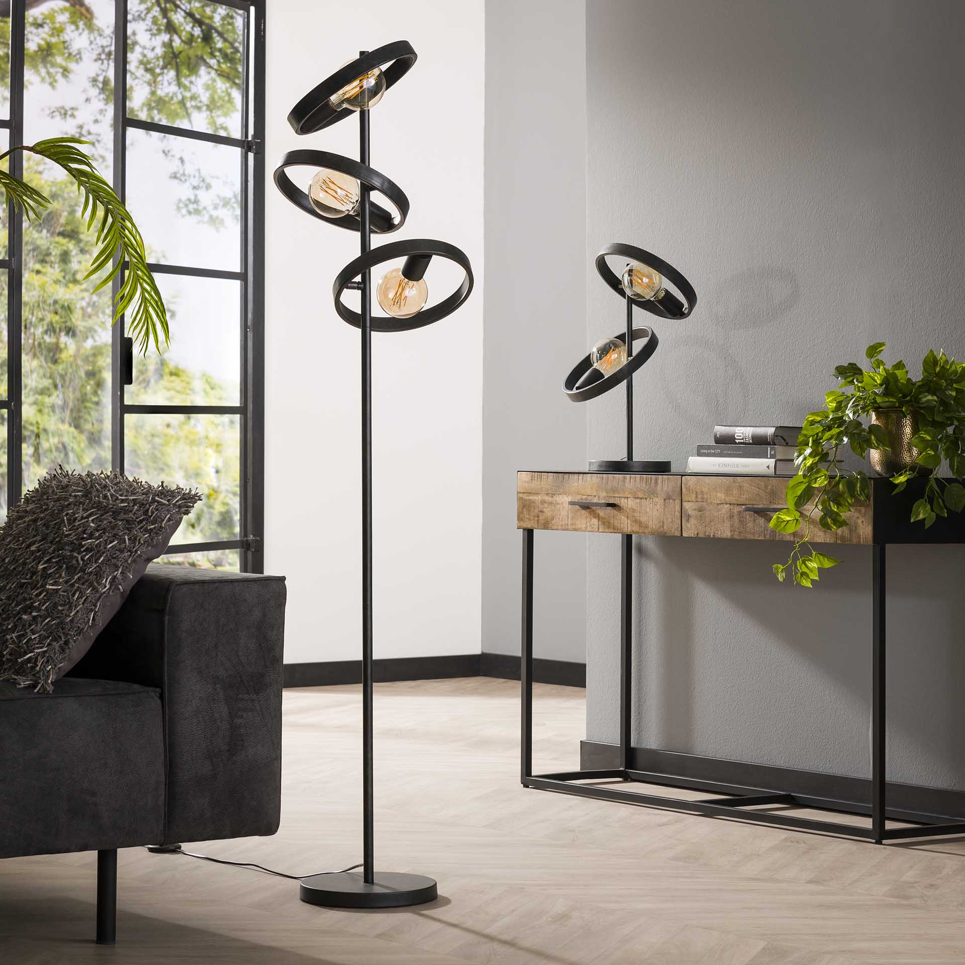 Vloerlamp Hover - 3 Lichts charcoal