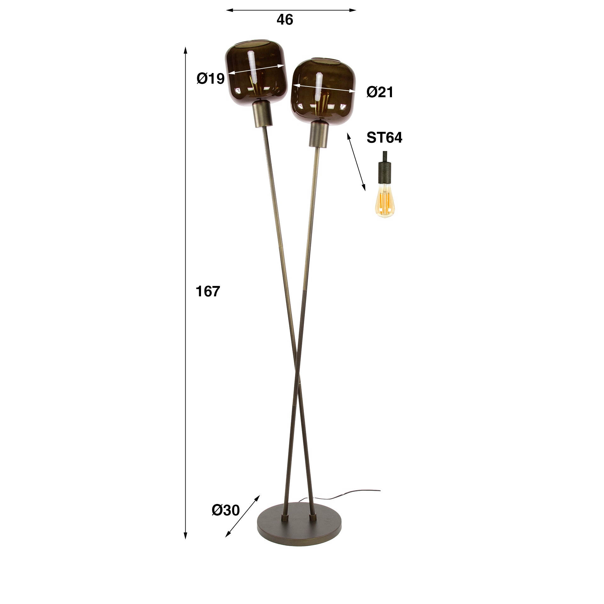 Vloerlamp Bronza